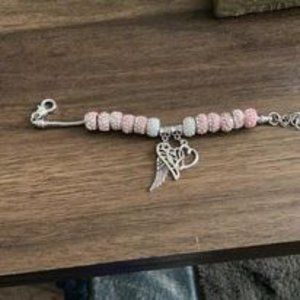 handmade pink charm bracelet